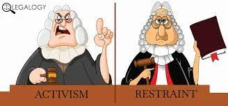 Cartoon comparing Judicial Activism and Judicial Restraint